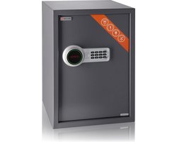 Brihard Elektronische Kluis - Business XL (50x35x36cm) - Met Cijferslot – Geld, Sieraden, Waardevolle Spullen – 60L Opslag – XXL Design – Grijs