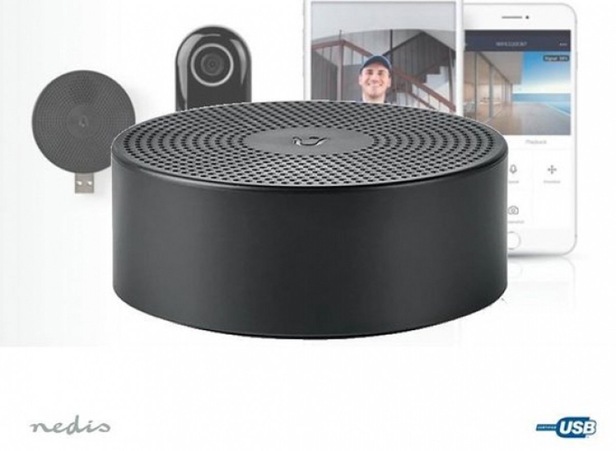 Afbeelding 2 van Nedis SmartLife Gong - 433 MHz - Accessoire voor: WIFICDP10GY / WIFICDP30WT / WIFICDP40CWT - USB Gevoed - 4 geluiden - 5 V DC - Instelbaar volume - Zwart