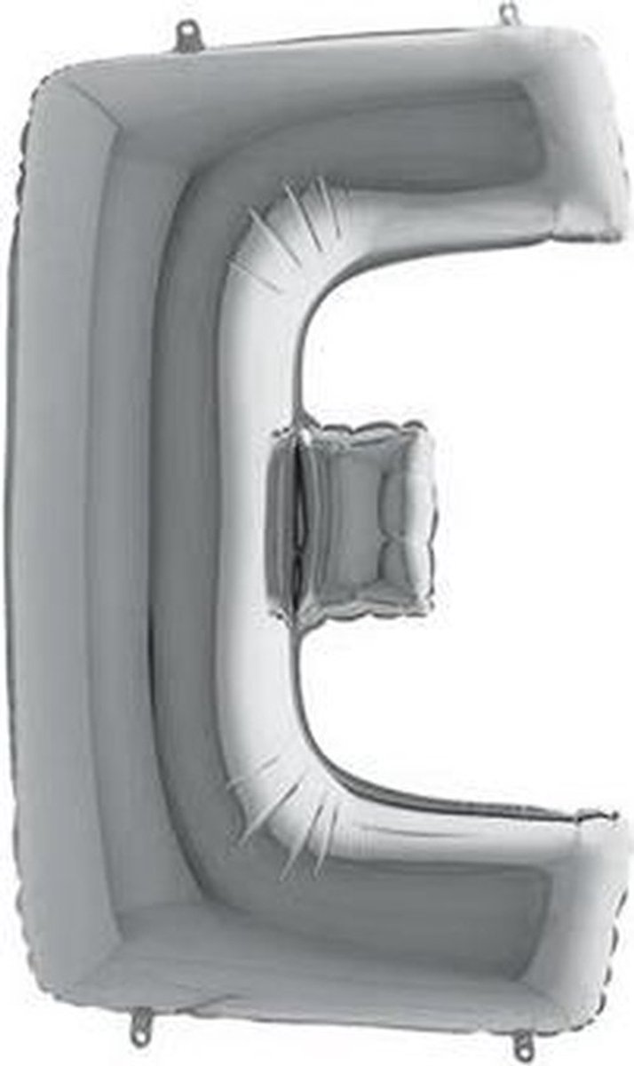 Folieballon letter E zilver (100cm)