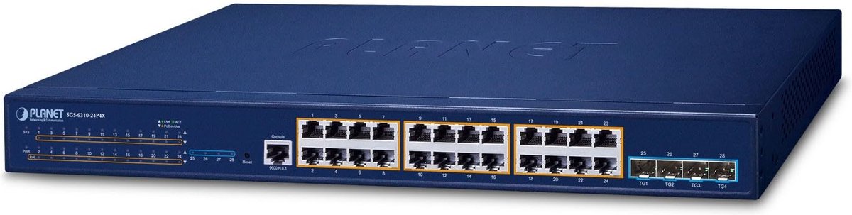 PLANET Layer 3 24-Port 10/100/1000T Managed L3 Gigabit Ethernet (10/100/1000) 1U Blauw