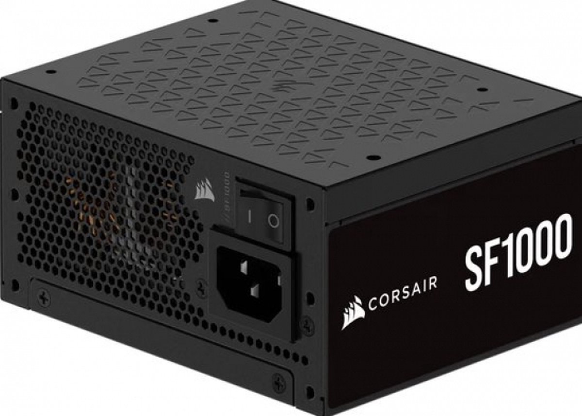 CORSAIR SF1000 - Voeding ATX12V 3.1, SFX - 80 PLUS Platinum - 1000 Watt - Modulair - 100-240V - Actieve PFC - PCIe 5.1 - Zero RPM Mode - 92mm PWM Fan - Zwart