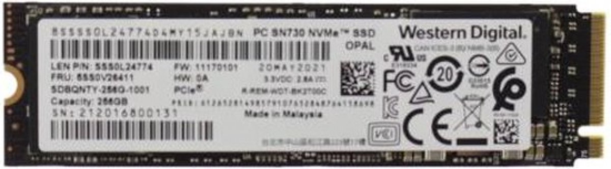 Lenovo 01LX200 internal solid state drive 256 GB M.2 PCI Express 3.0 NVMe
