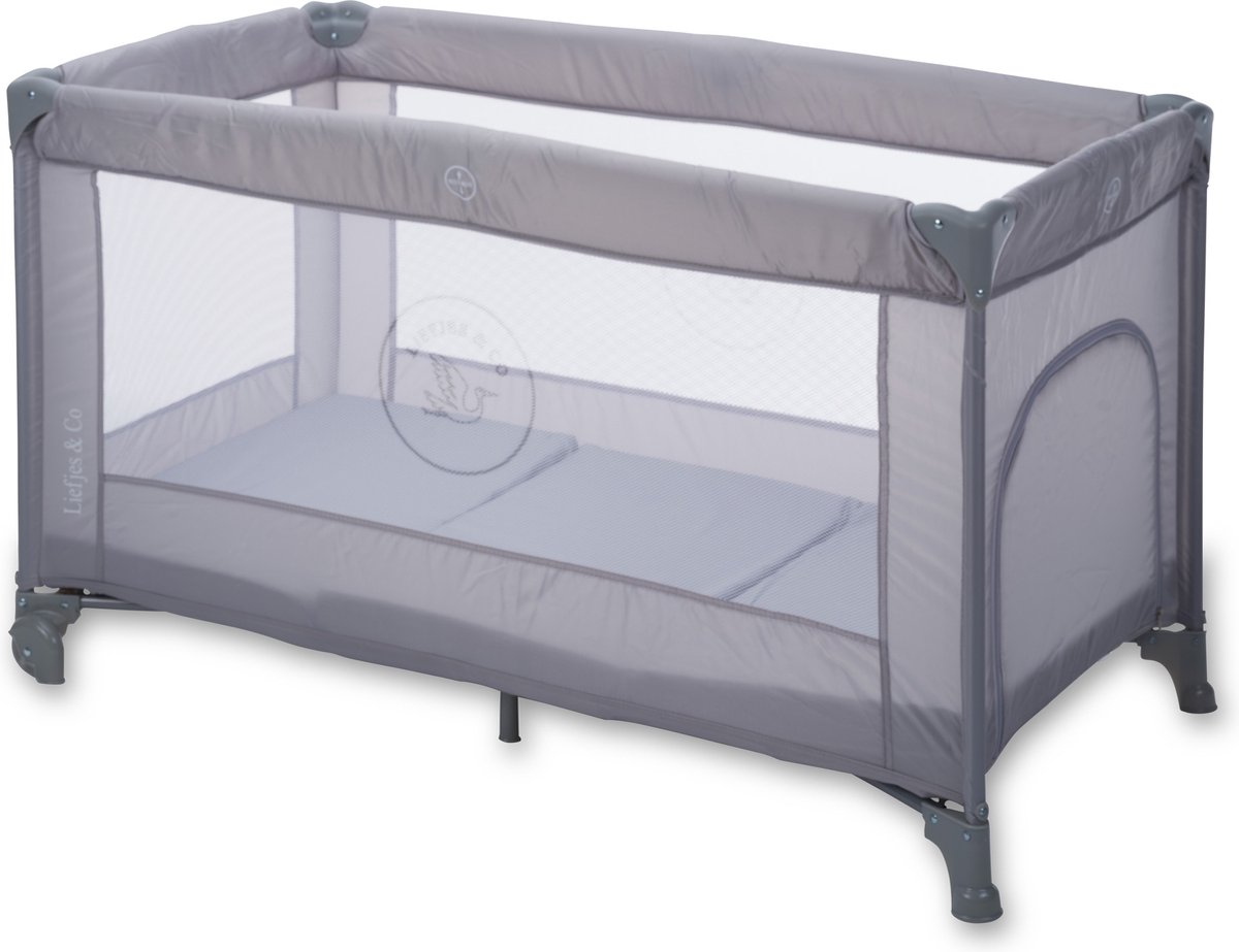 Bol.com Liefjes & Co Luna Campingbedje - Reisbedje - 120 x 60 cm - Grijs aanbieding