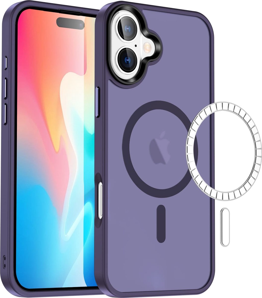 Casify Matte Hoesje geschikt voor MagSafe iPhone 16 Plus Hoesje - Mat Donkerpaars