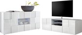Set buffet + meuble TV - CALISTO - Laqué blanc L 181 cm x H 86 cm x P 43 cm