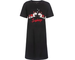Temptation Dames Nachthemd - Slaapkleedje - Katoen - Zwart - Maat XXL