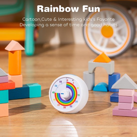 GeeRic Visuele timer van 60 minuten voor kinderen, stil, countdown