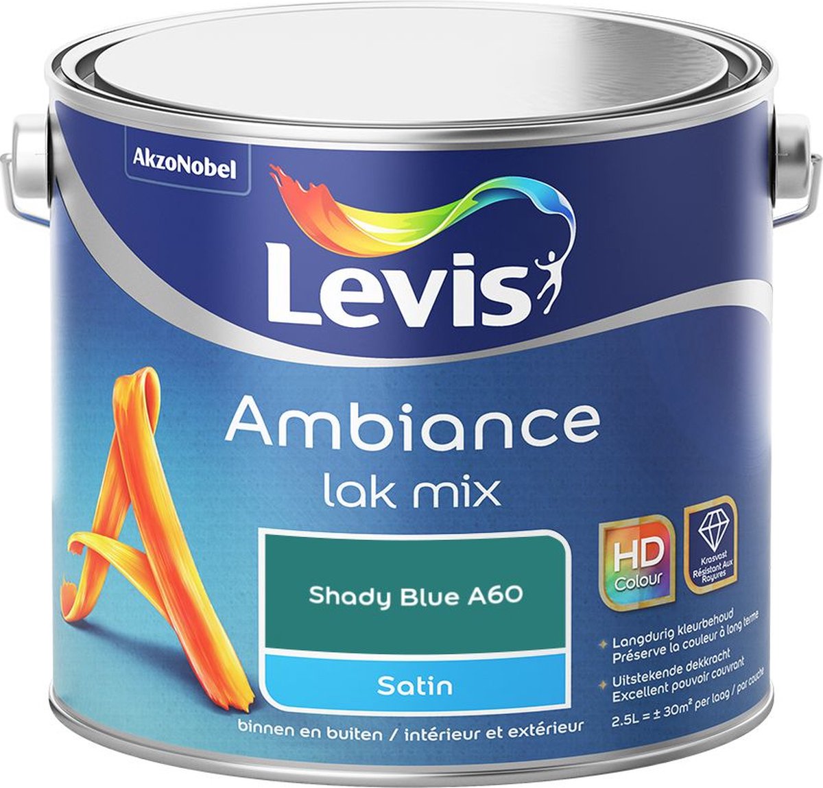 Levis - Ambiance Lak Satin Mix - Shady Blue A60 - Mengverf - 2,5 L