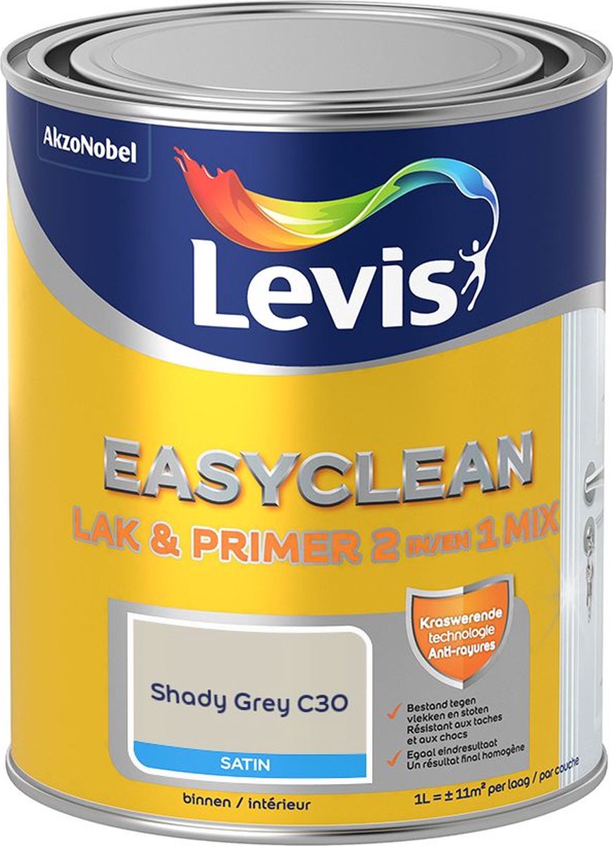 Levis - EasyClean Lak & Primer 2-In-1 Mix - Shady Grey C30 - 1 L
