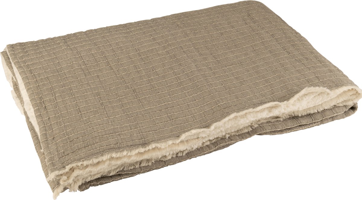 J-Line plaid Strepen Stiksel - katoen/polyester - grijs