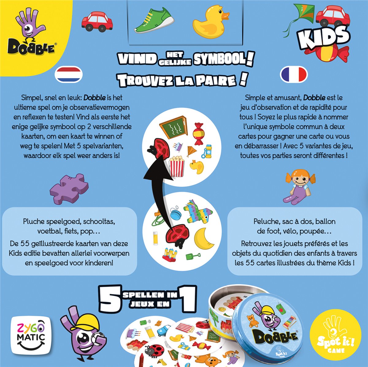 Zygomatic Dobble Kids Kaartspel - Snel spel met dieren voor kinderen — afbeelding 2