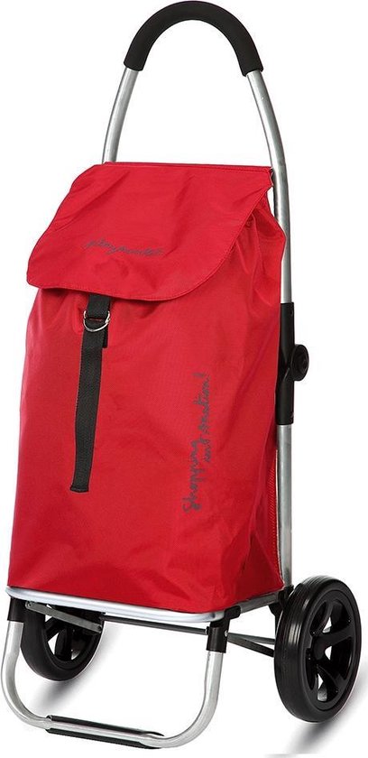 Playmarket Boodschappentrolley Go Two Rood 2 wielen - 37 L Inhoud - inklapbaar