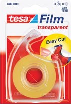 Plakband Tesa film 19 mm x 33 m transparant op dispenser