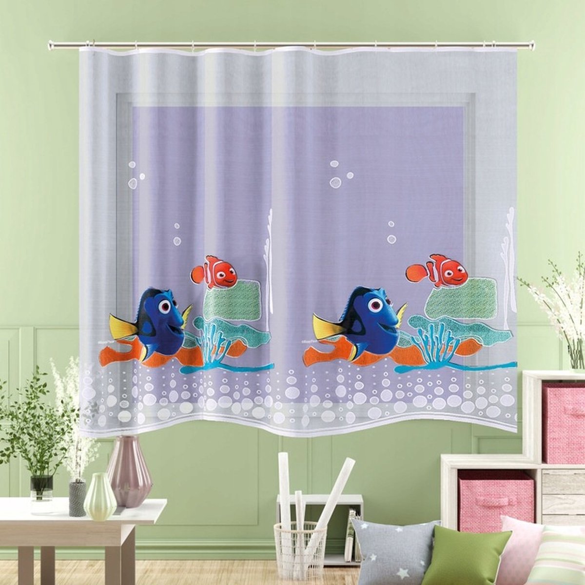 Wisan jacquard vitrage Gordijn 200 x 160 cm Geschilderd jacquardgordijn voor kinderen 200 x 160 cm