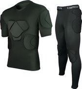 WoYoW® - Maillot et pantalon de gardien de but - Protection rembourrée - Respirant et léger - Logo personnalisé - Homme - Taille M - Manches courtes Zwart