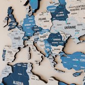 COLORFULL WORLDS - Wanddecoratie - Wereldkaart - Wereldkaart Prikbord - Wereldkaart Wanddecoratie - Houten Wereldkaart - Wereldkaart Hout - Muurdecoratie - Cadeau - Verjaardag Cadeau - Housewarming Cadeau - Navy Mix - Medium - 120x75 CM