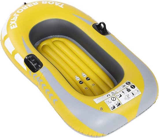 Opblaasboot Sportboot Verdikte Vissersboot Paddle-Boot - 150 x 100 cm Geel