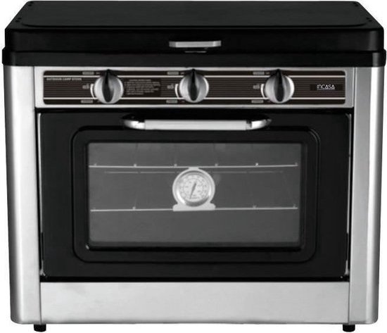 Gecombineerde oven/fornuis met 2 campingbranders – INCASA – 016463