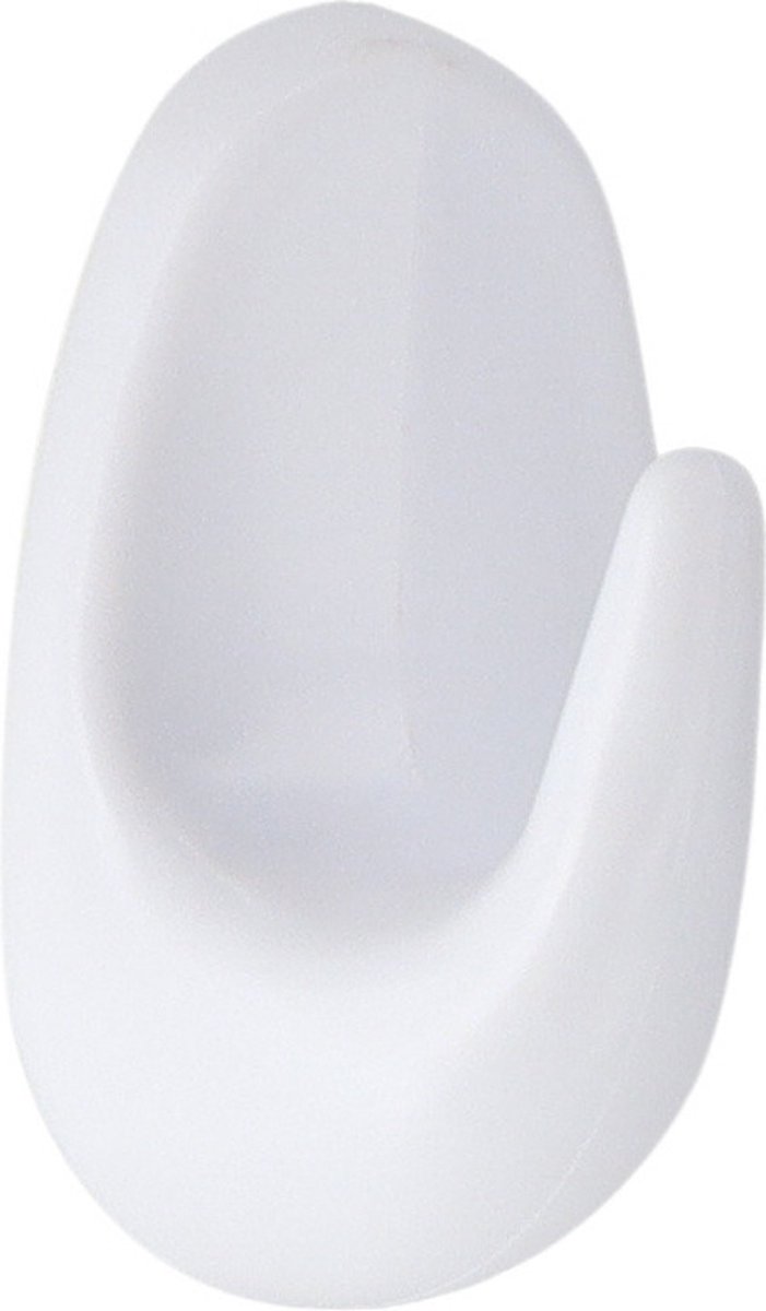 Tendance Plakhaakje - 4 x 3 x 7 cm -Zelfklevende ophang haakjes - 1x stuks - kunststof - wit - keuken/badkamer haken