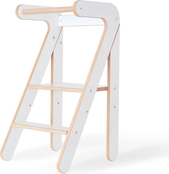 Montessori Leertoren Hout Naturel - Learning Tower - Opstapje