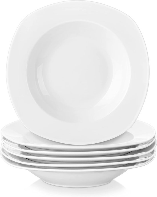 Vancasso Assiette, Série Starry 24 Pièces, Service de Table Complet , Glacé lisse et Design Ondulé pour 4 Personnes - Bleu - Maison