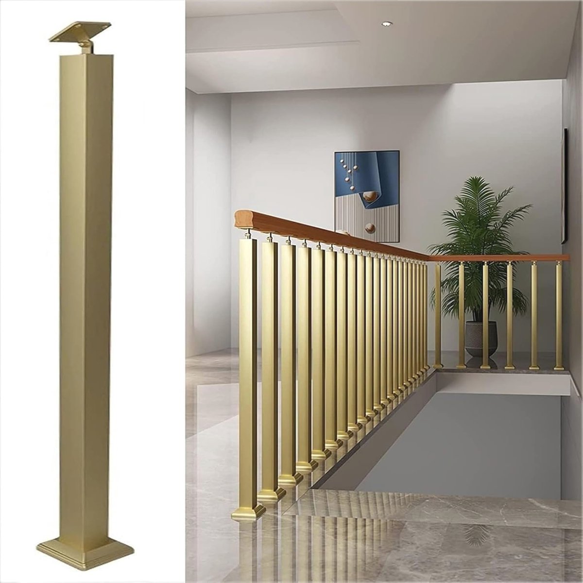 Trapleuning voor Binnen - Verstelbare Balustrade met 270° Hoekbeugel - Ideaal voor Villa, Loft en Balkon