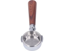 58 Mm Aluminium Koffiefilterhouder met Houten Handvat en Enkellaags Scherm