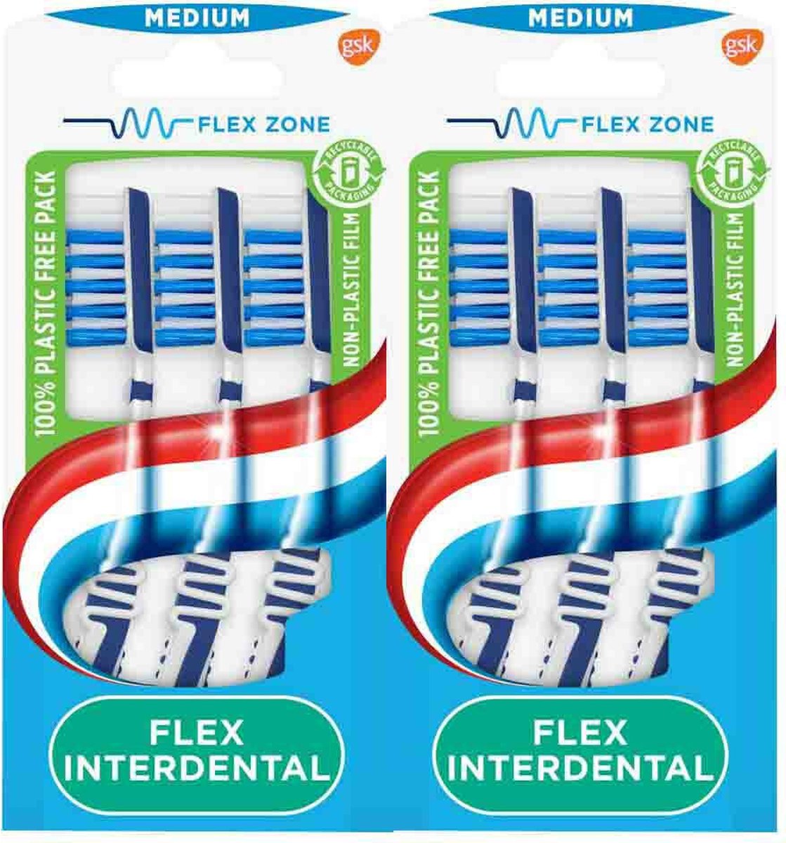 Goedkoopste 2x Aquafresh Tandenborstel Flex Interdental Medium 3 stuks