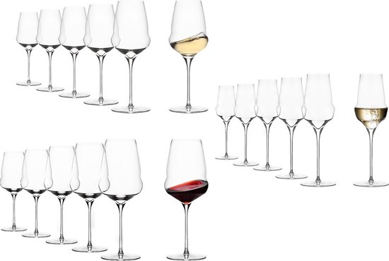 Wein- und Champagnergläser Cocoon Set van 18