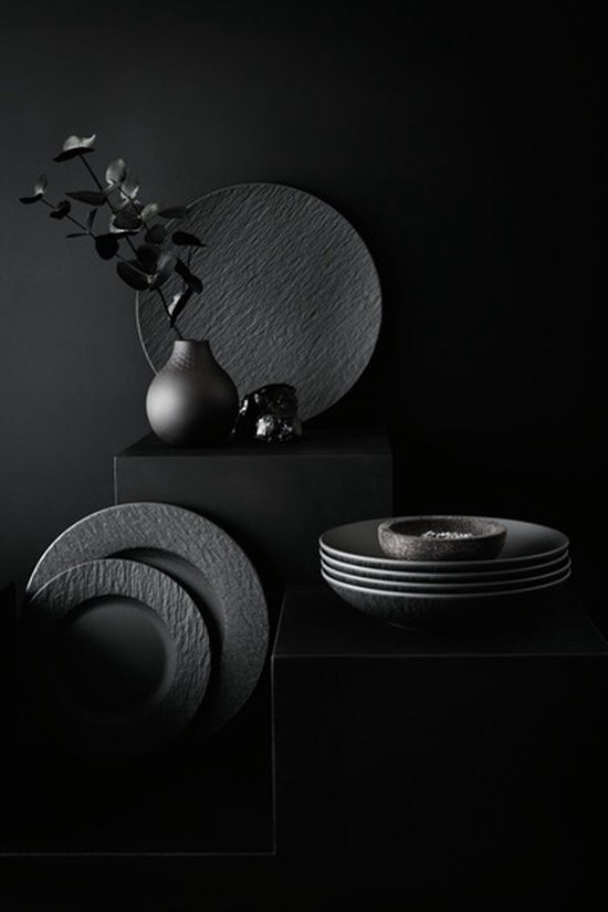 Villeroy & Boch Manufacture Rock serveerplank van porselein 32,5 x 32,5 cm • Antraciet • de Bijenkorf