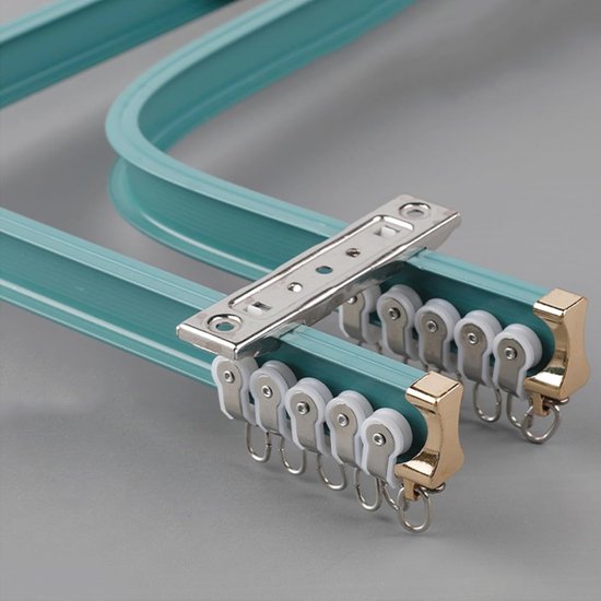 Plafond Dubbele Gordijnrail | 1m - 6m, Zwart/Wit, Aluminium | Zware Uitvoering, Plafondmontage