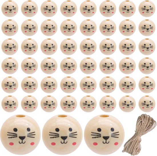 HUALIANG 101 Stück Sorgenwürmchen Häkeln Set, 50 Holzkugeln HUALIANG 101 Stück Sorgenwürmchen Häkeln Set, 50 Holzkugeln