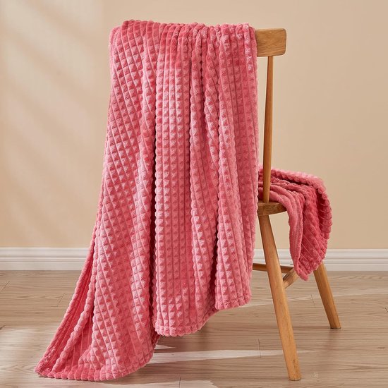Exclusivo Mezcla Fleecedeken, 230 x 270 cm, plaid voor het bed, licht, zacht en wollig, voor het hele seizoen, gebroken wit