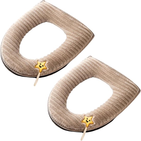 Set de 2 housses de siège de toilette épaisses et douces avec poignée pour sièges de toilettes ovales