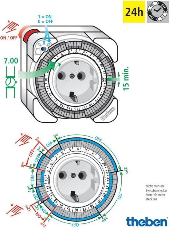 Theben 0260841 Timer 26 - programmeerbaar analoog stopcontact voor