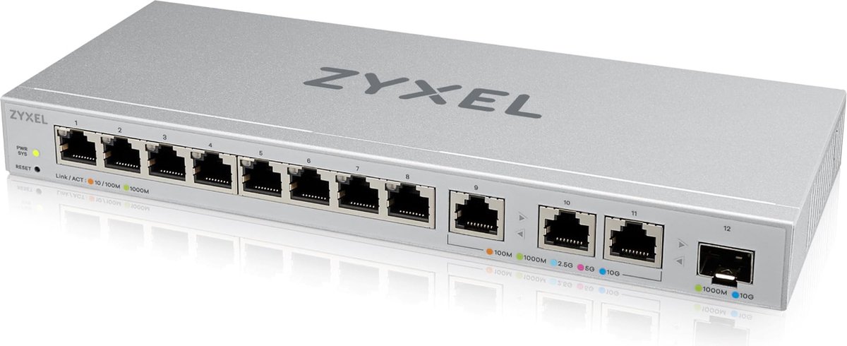 Zyxel XGS1250-12 Managed L2 10G Ethernet (100/1000/10000) Grijs