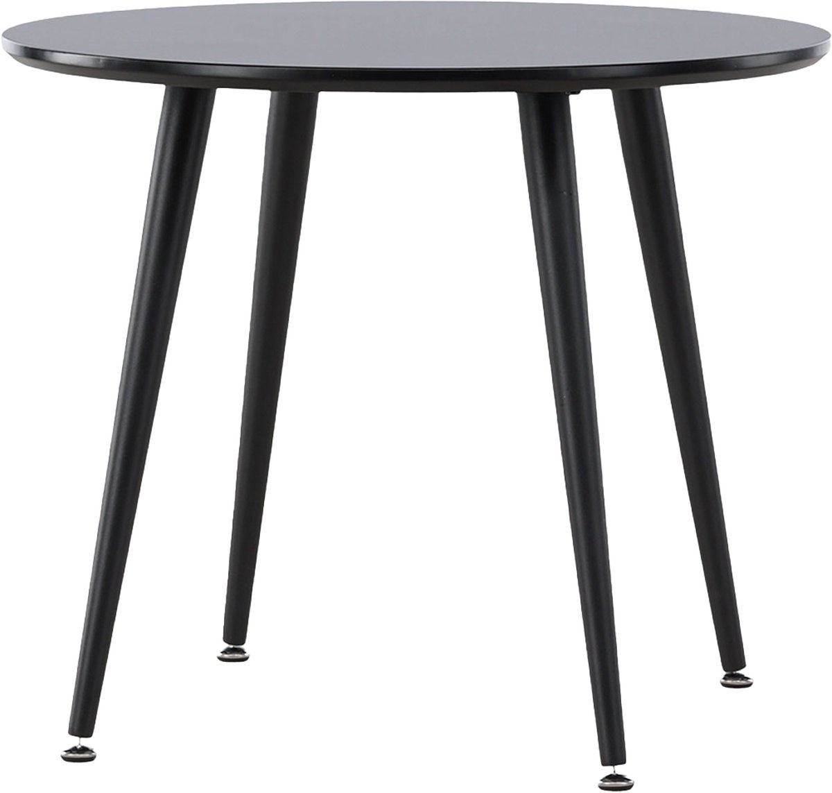 Nest living Bruno Kindertafel Zwart - Rond - Hout - Metalen Poten - Speeltafel voor Kinderen - Kindermeubels - Ø 60 cm