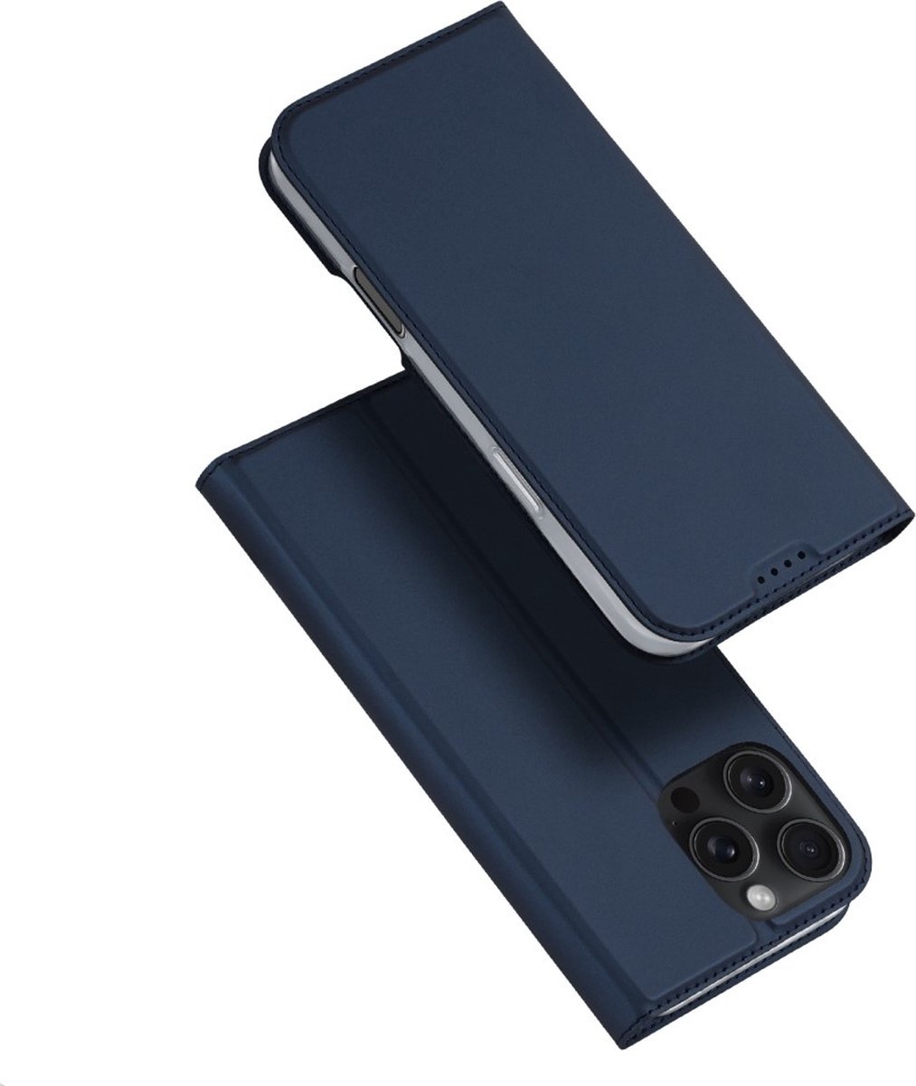 Dux Ducis Geschikt voor iPhone 16 Pro hoesje - Slim bookcase - Blauw