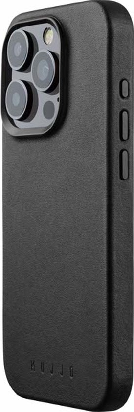 Mujjo - Full Leather Mag Case geschikt voor iPhone 15 Pro - zwart