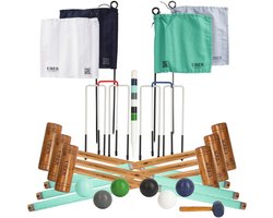 Origineel Engelse Tuin Croquet set, 6 persoons met Trolley Klasse en Geweldig met Trolley Klasse en Geweldig