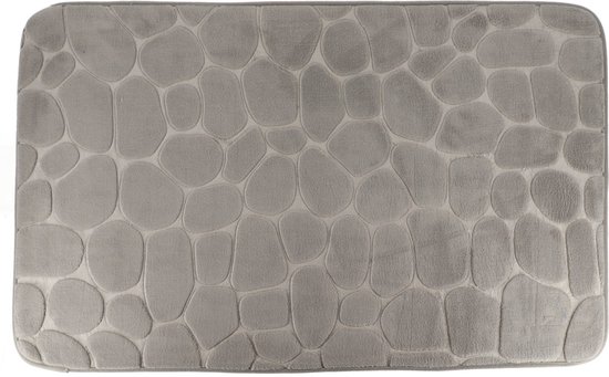 Tendance Badmat mat Pebble - microfiber - Memory Foam - lichtgrijs - 50 x 80 cm - antislip - badkamer