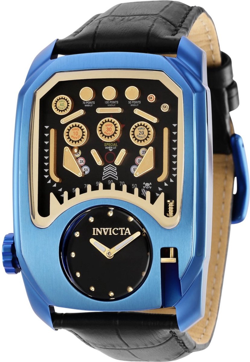 Invicta Cuadro 35453 Heren Horloge - Waterdicht - Analoog - Quartz Uurwerk - Roestvrij Staal met zwarte Wijzerplaat - 41mm