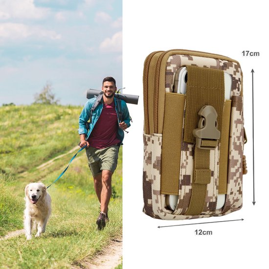 Étui adapté pour OnePlus Nord N10 5G en camouflage beige téléphone portable tactique molle EDC pochette compatible pochette d'épaule étui de ceinture militaire housse