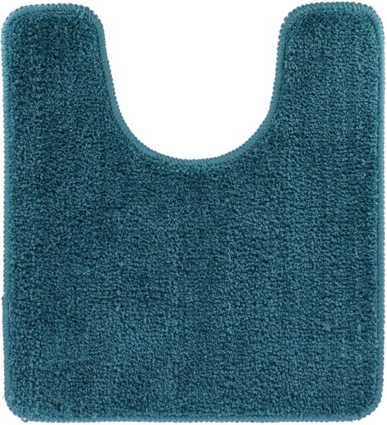 Tendance Tapis de toilette/tapis de toilette Aquarius - avec évidement - antidérapant - microfibre - bleu mer - 45 x 50 cm - tapis de salle de bain