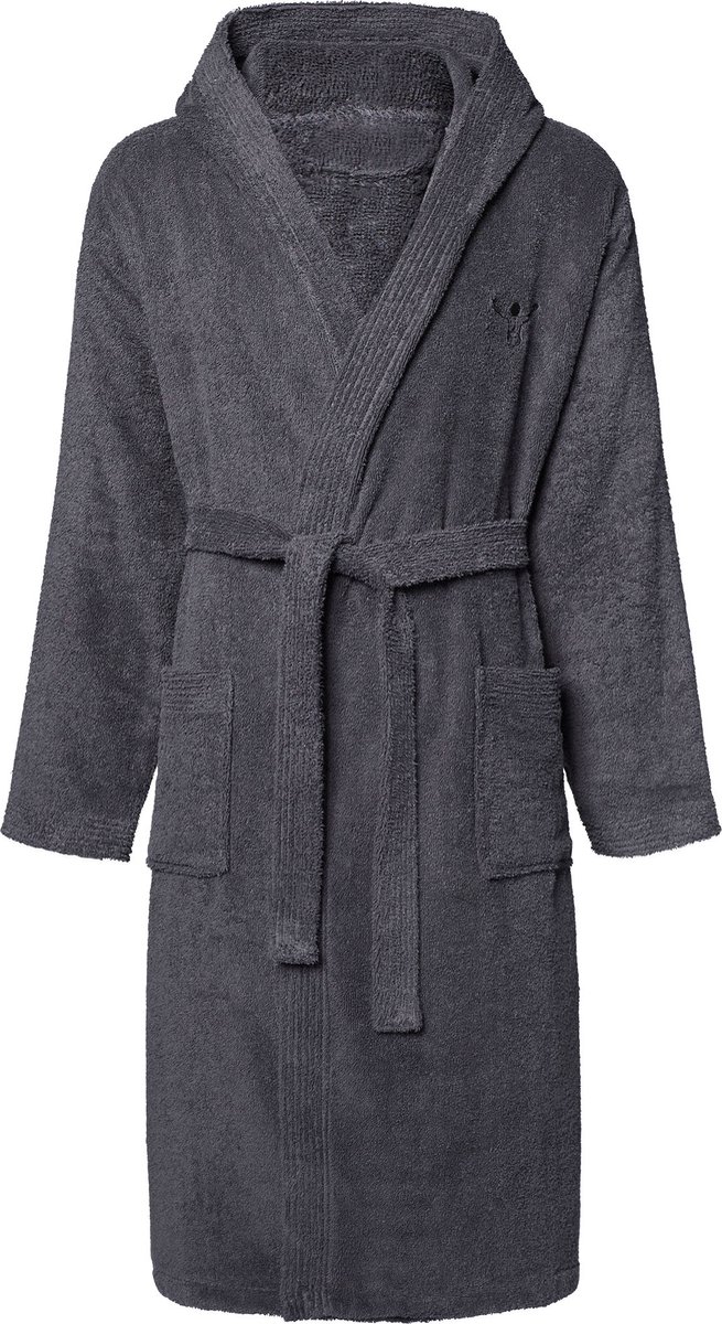 Chiemsee unisex badjas met capuchon 100% katoen maat S - XXL grijs