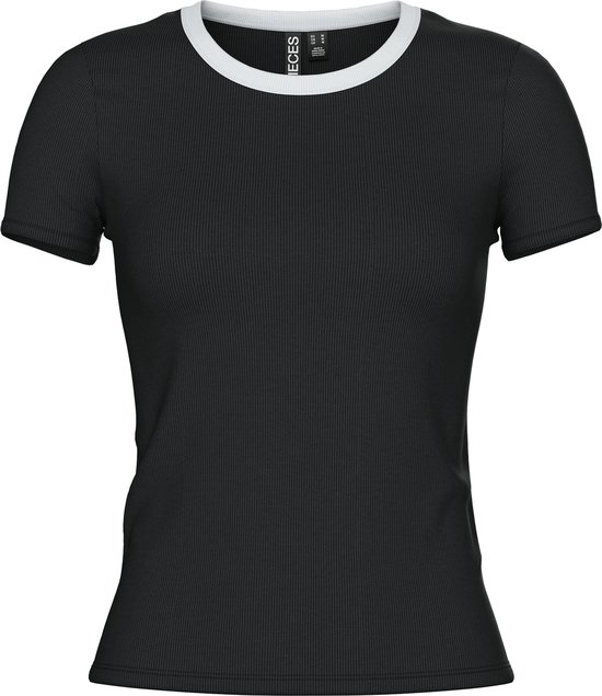 Pieces T-shirt Pcmay Ss Tee Jrs Noos Bc 17154483 Noir/blanc Contraste Femme Taille - XXL