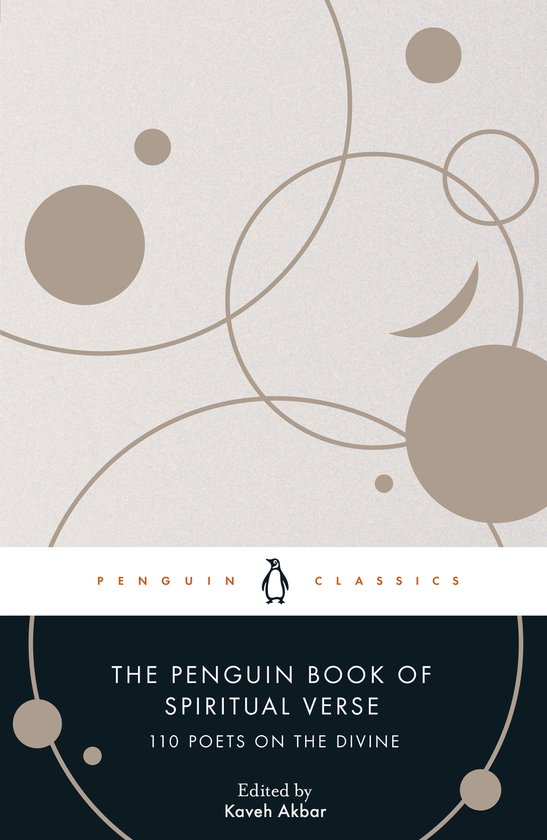 Couverture de livre : The Penguin Book of Spiritual Verse, avec un fond crème orné de cercles et de lignes. Penguin Classics.
