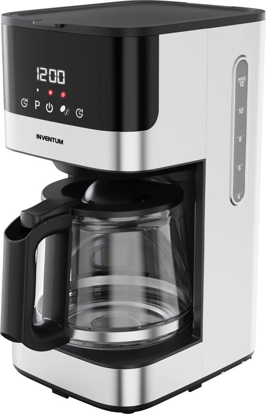 INVENTUM KZ812D KOFFIEZETAPPARAAT 1,5 LITER GLAZEN KAN RVS MET ZWART