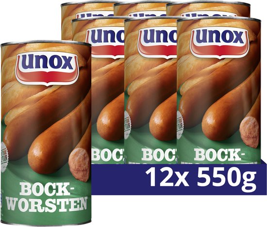Saucisses Unox Bock - 12 x 550g - Pack économique