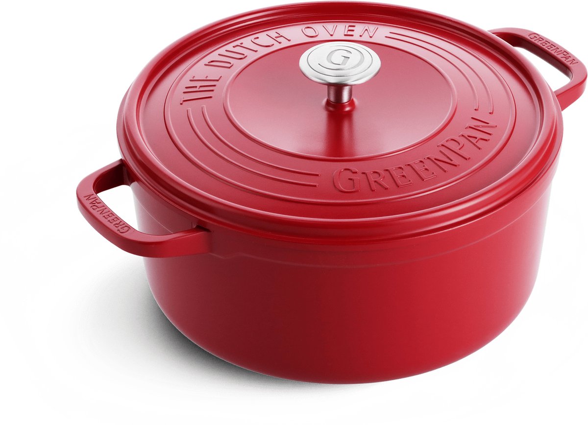 Greenpan Featherweights - Stoofpot met deksel - 22cm - Rood